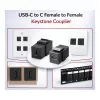 Equip USB-C Keystone mova, USB 3.2 Gen 2, USB-C moteriška į moterišką, juoda