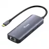 EQUIP USB-C Multiport Adapter su 2x HDMI, RJ45, 2x USB-A, USB-C PD 100W, pilka