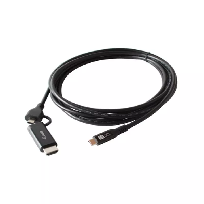 Equip USB-C į USB-C + HDMI adapteris su 100W Power Delivery, 4K 60Hz, aliuminio