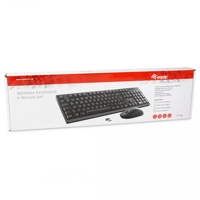 Equip Wireless Keyboard and Mouse Set - German Layout - Black