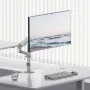 ERGO OFFICE ER-691 W dujinis spyruoklinis monitoriaus laikiklis ant stalo, 17-32 inch monitoriams iki 10 kg, matinė balta