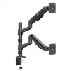 ERGO OFFICE ER-692 B Dvigubo monitoriaus stalo laikiklis, dujinės spyruoklės ranka, tinka 17-32 inch, 1-10 kg vienai rankai, matinė juoda