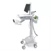 Ergotron mobilus medicininis darbo stovas LCD / PC įrangai – LiFe baterija, ES – Medicininis – Plastikas, Aliuminis, Cinkuotas plienas – Pilka, Balta, Poliruotas aliuminis – Ekrano dydis: iki 22 colių