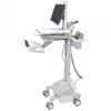 Ergotron mobilus medicininis darbo stovas LCD / PC įrangai – LiFe baterija, ES – Medicininis – Plastikas, Aliuminis, Cinkuotas plienas – Pilka, Balta, Poliruotas aliuminis – Ekrano dydis: iki 22 colių