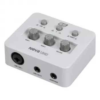 ESI Neva Uno – USB-C garso sąsaja, 24 bitų / 192 kHz, 2 įėjimai / 2 išėjimai, XLR/TRS kombinuota, +48 V, tiesioginis monitoringas