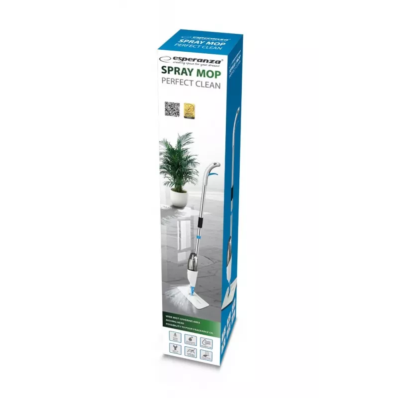 Esperanza EHS002 Plokščias šluotos ir kibiro rinkinys su savaime išsisukančia dviguba kamera, pilka/žalia