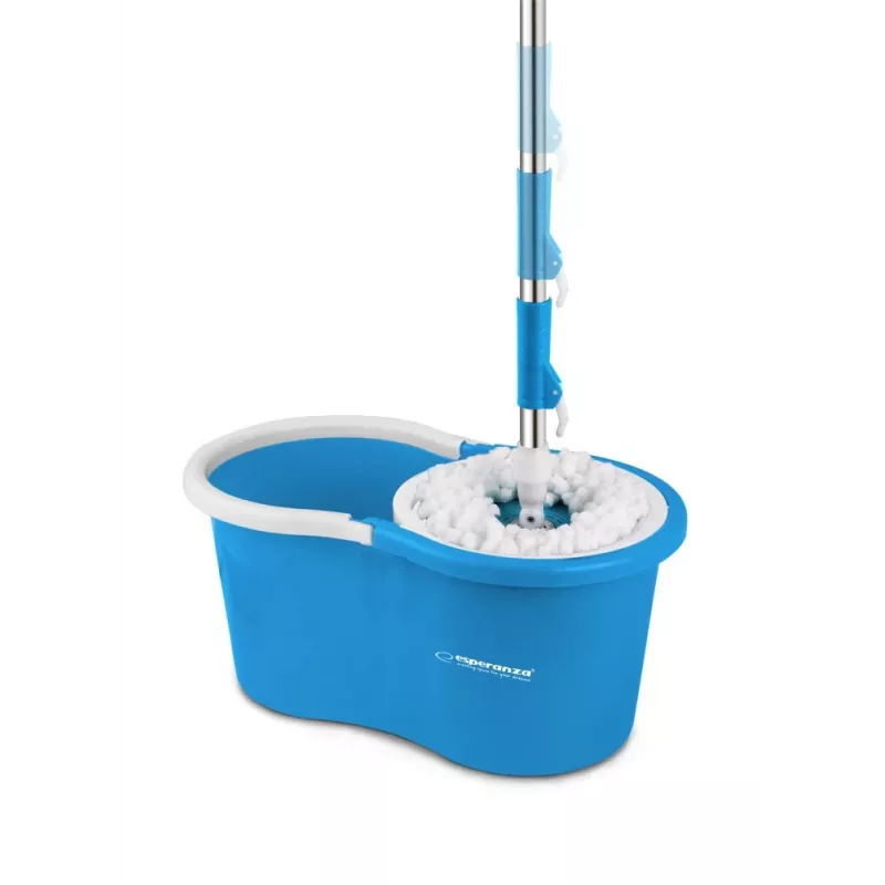 Esperanza EHS005 Rotacinė šluostų sistema su išgręžimo mechanizmu, teleskopine rankena, 6L kibiru, 2 mikropluošto galvutėmis, Green/Grey