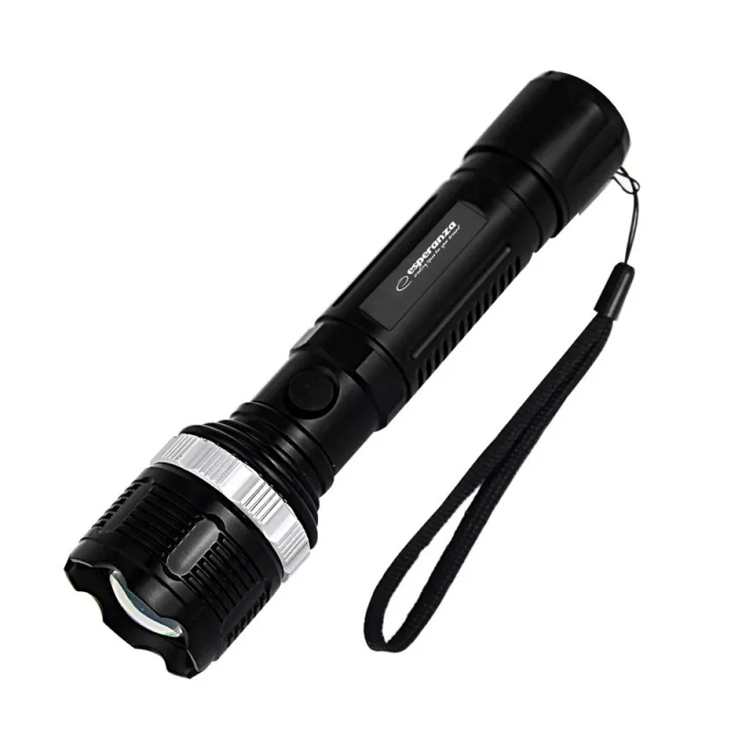 Esperanza Epione L Black Rankinis žibintuvėlis LED, 80 lm, 100 m spindulys, aliuminis, atsparus purslams