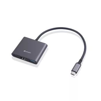 ESTUFF USB-C AV daugiafunkcis šakotuvas (USB-C, 7-in-1, HDMI 4K60, 2x USB-A 3.0, USB-C PD 60W, Gigabit Ethernet, SD/MicroSD)