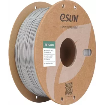 eSUN PETG 1,75mm sidabrinis 1kg 3D spausdintuvo kaitinamoji medžiaga PETG-Basic175S1P1