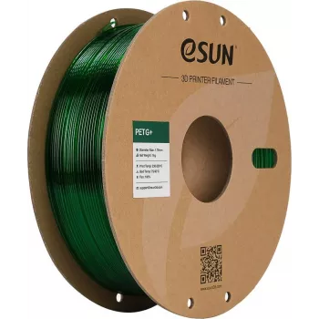 ESUN PETG+ 1,75 mm permatomas žalias 1 kg popierinė ritė 3D spausdintuvo kaitinamoji medžiaga PETG+175T-G1P1
