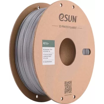 eSUN PETG+ 3D spausdintuvo kaitinamoji gija 1,75 mm sidabrinė 1 kg popierinė ritė PETG+175S1P1