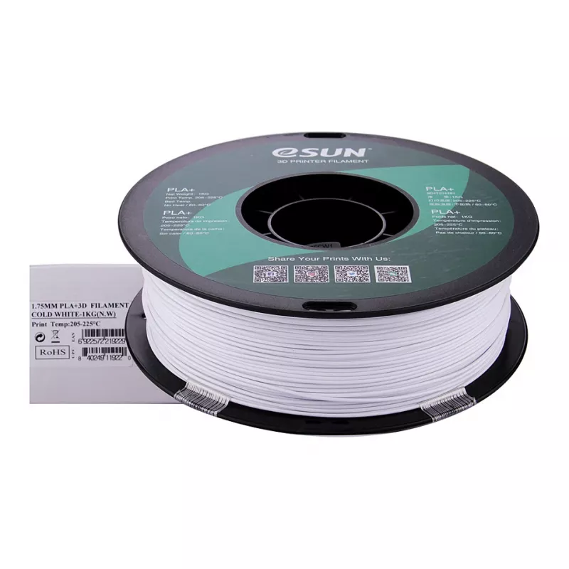 ESUN PLA+ 1,75 mm šaltai baltas 1 kg 3D spausdintuvo filamentas