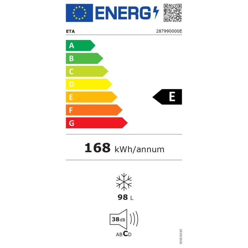 ETA 287990000E šaldomoji dėžė, 98 L, E energijos klasė, balta