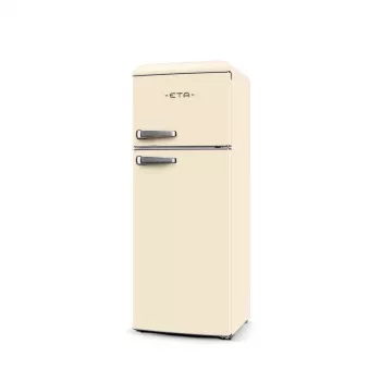 ETA Storio Retro ETA253390040EN Laisvai pastatomas šaldytuvas su šaldikliu viršuje, 215 L bendras tūris, smėlio spalvos, energijos klasė E, 38 dB
