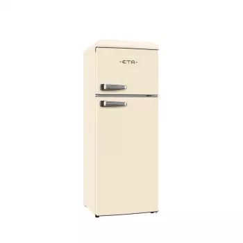 ETA Storio Retro ETA253390040EN Laisvai pastatomas šaldytuvas su šaldikliu viršuje, 215 L bendras tūris, smėlio spalvos, energijos klasė E, 38 dB
