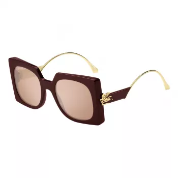 ETRO moteriški akiniai nuo saulės ETRO0026SLHF - juodas acetatinis kvadratinis rėmas su pilkais lęšiais (54/23/140 mm)
