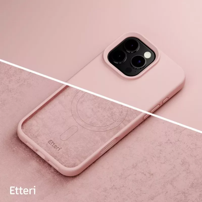 ETTERI Silicone Mag Case, skirtas iPhone 16 Pro 6,3 colio, šviesiai rožinė