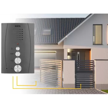 EURA ADP-51A3 DIFESA Audio durų telefono rinkinys – 1 šeimai, 2 rageliai, domofonas, grafitas