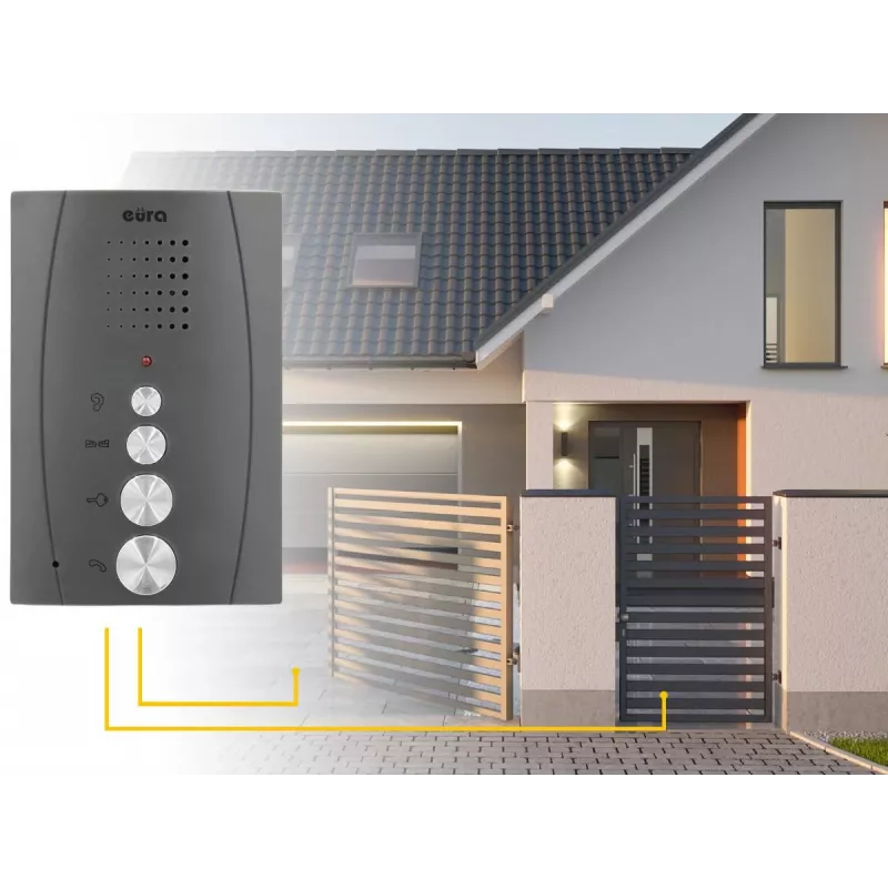 EURA ADP-51A3 DIFESA Audio durų telefono rinkinys – 1 šeimai, 2 rageliai, domofonas, grafitas