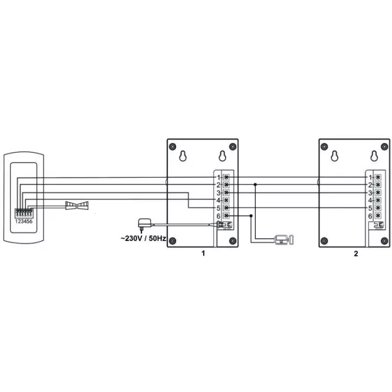 EURA ADP-51A3 DIFESA Audio durų telefono rinkinys – 1 šeimai, 2 rageliai, domofonas, grafitas