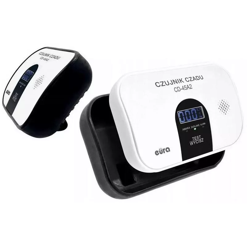 EURA CD-45A2 Laisvai pastatomas anglies monoksido detektorius, maitinamas baterijomis, LCD ekranu