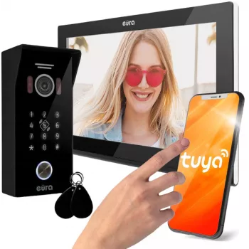 Eura VDP-99C5 Vaizdo durų telefonas, 7 colių TFT LCD, WiFi, RFID, Tuya Smart, juodas