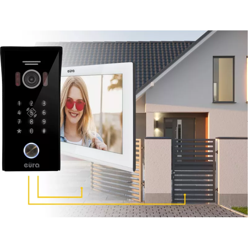 EURA VDP-99C5 Vaizdo domofonas, 7 colių jutiklinis ekranas, WiFi, RFID, Tuya, baltas