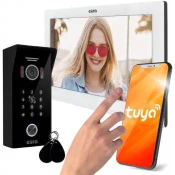EURA VDP-99C5 Vaizdo domofonas, 7 colių jutiklinis ekranas, WiFi, RFID, Tuya, baltas