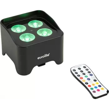 EUROLITE AKKU Mini UP-4 QCL Spot MK2 RGBW Uplight - belaidis, 9h baterija, 4x4W LED