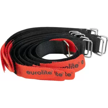 EUROLITE AR-20 lipnių juostelių kabelių rišikliai 20x180mm juodi/raudoni, 10 vienetų rinkinys