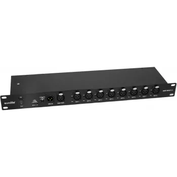 EUROLITE DMX Split 8X skirstytuvas 3 kontaktų galvaninė izoliacija 19 colių stovas 1U