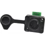 EUROLITE IP XLR rinkinys 5 kontaktų kištukas/lizdas, IP65, cinko lydinio korpusas, lituojami kontaktai, juodas 30208439