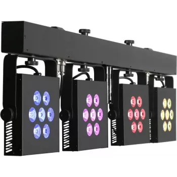 EUROLITE LED KLS-3002 MK2 kompaktiškas šviesos rinkinys AIR 4x RGBWA/UV prožektoriai DMX belaidis