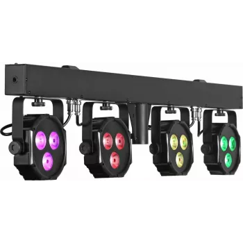 EUROLITE LED KLS-402 kompaktiškas šviesos rinkinys AIR 4x RGB/WW prožektoriai AirW belaidis