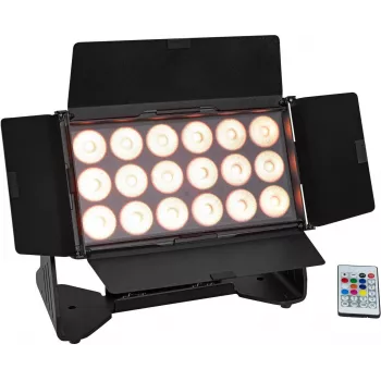EUROLITE Multiflood IP 18x10W RGBW Wash CRMX IP65 LED sceninis prožektorius, juodas