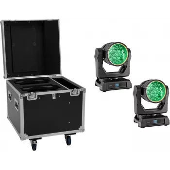 EUROLITE rinkinys 2x LED IP TMH-W285 Hypno Moving-Head Wash IP65 + Flightcase su ratais