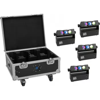EUROLITE rinkinys 4x AKKU MBT-3 Spot MK2 LED prožektorius + Flightcase su ratukais ir įkrovimo funkcija