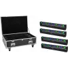 EUROLITE rinkinys 4x LED BAR-8 SWING QCL juosta su flightcase ir ratukais