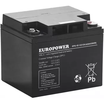 Europower AGM akumuliatorius EPS serija 12V 42Ah (8-12 metų tarnavimo laikas)