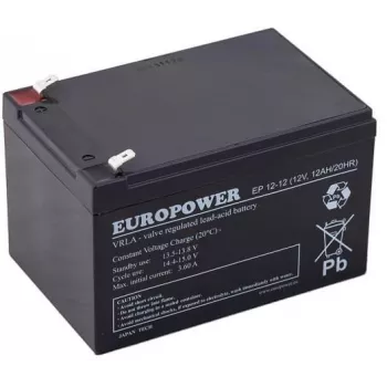 Europower EP12-12 12V 12Ah AGM Battery