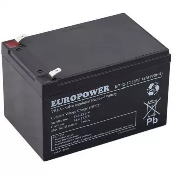 Europower EP12-12 12V 12Ah AGM Battery