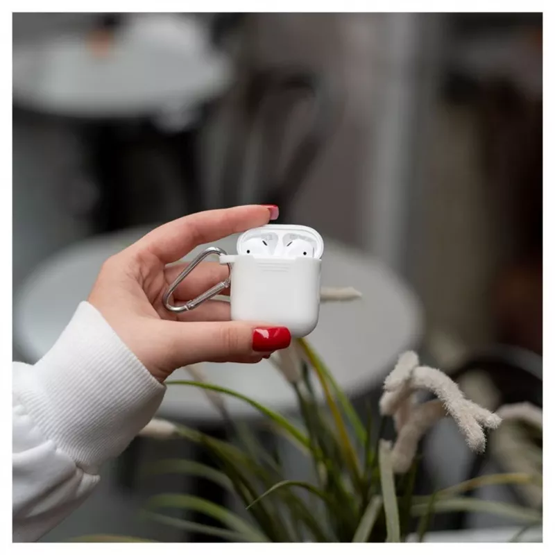 EVELATUS Apple AirPods Case EAC04 White - Silikoninis apsauginis dangtelis, skirtas AirPods 1 ir 2 kartoms