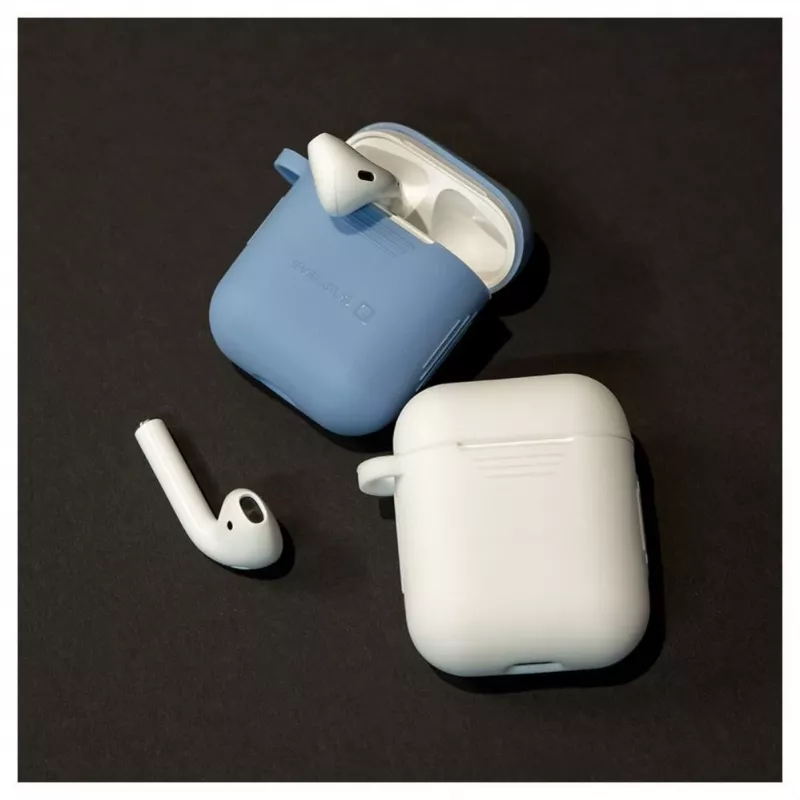 EVELATUS Apple AirPods Case EAC04 White - Silikoninis apsauginis dangtelis, skirtas AirPods 1 ir 2 kartoms