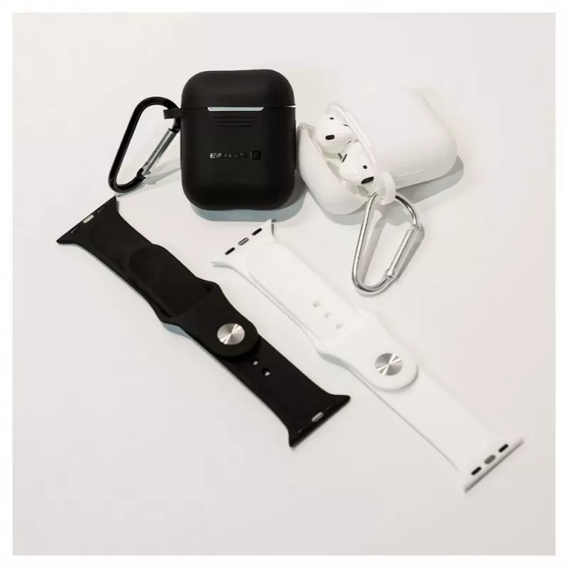 EVELATUS Apple AirPods Case EAC04 White - Silikoninis apsauginis dangtelis, skirtas AirPods 1 ir 2 kartoms