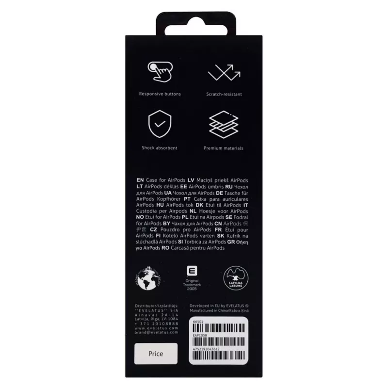 Evelatus Apple AirPods Case EAC05 Black