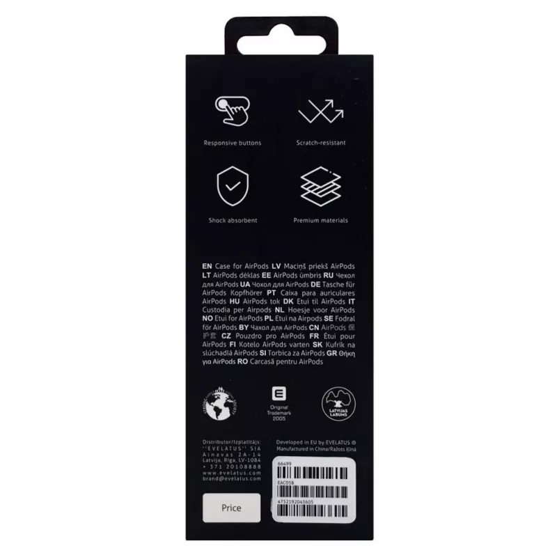 Evelatus Apple AirPods Pro dėklas EAC05 juodas