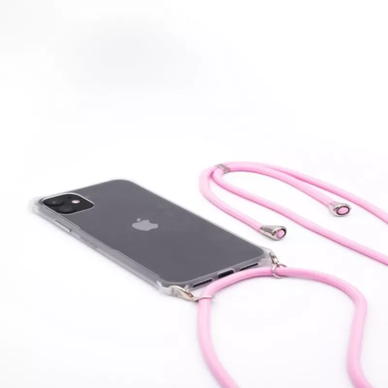 Evelatus Apple iPhone 11 Pro Max Silikoninis permatomas dėklas su karoliuku TPU dirželiu permatomas