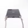 Evelatus Apple iPhone 11 Pro Max Silikoninis permatomas su karoliuko TPU dirželiu sidabrinis
