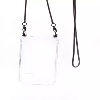 Evelatus Apple iPhone 11 Pro Silicone Transparent with Necklace TPU Strap Space Gray